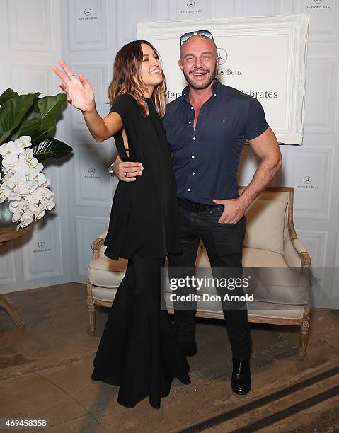 Kym Ellery and Alex Perry attends the Mercedes-Benz Presents Dinner following the Ellery Show at Mercedes-Benz Fashion Week Australia 2015 at...