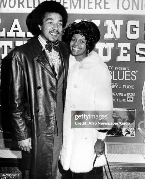 Smokey Robinson at the premiere of the film Lady Sings the Blues, a biopic about Billie Holiday, in 1972, October 12, 1972.