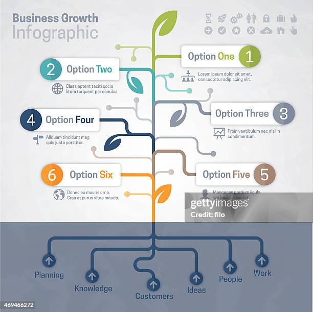 stockillustraties, clipart, cartoons en iconen met business growth infographic - process diagram