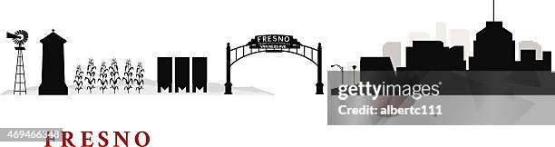 fresno california cityscape - fresno california stock illustrations