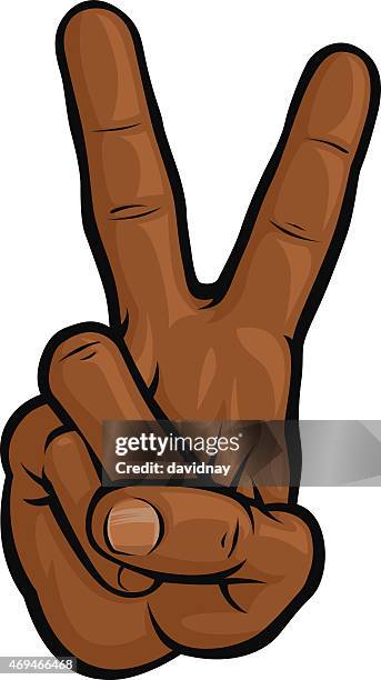 peace sign - two fingers stock illustrations