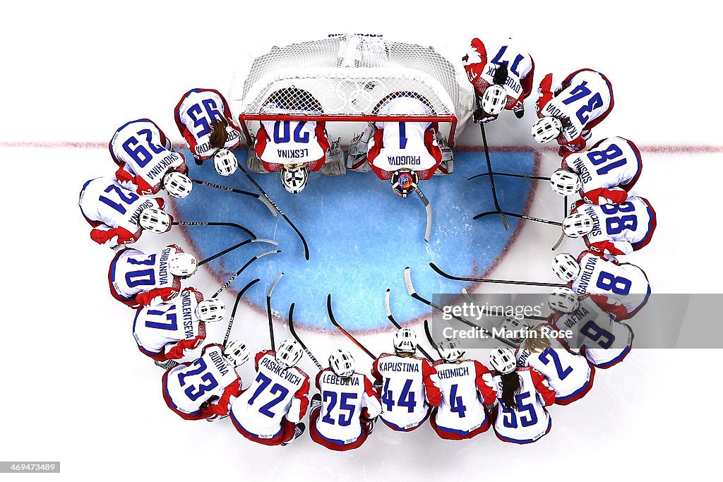 Ice Hockey Women's QuarterFinal Game: Switzerland v Russia