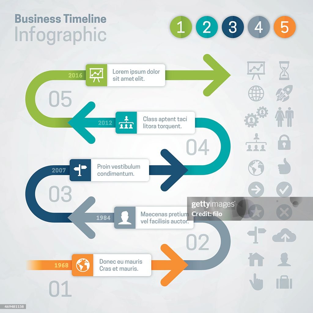 Timeline Using Arrows Arrow Timeline Infographic