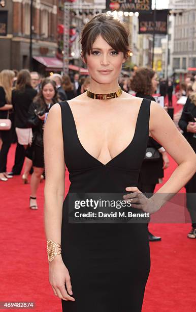 Gemma Arterton attends The Olivier Awards at The Royal Opera House on April 12, 2015 in London, England.
