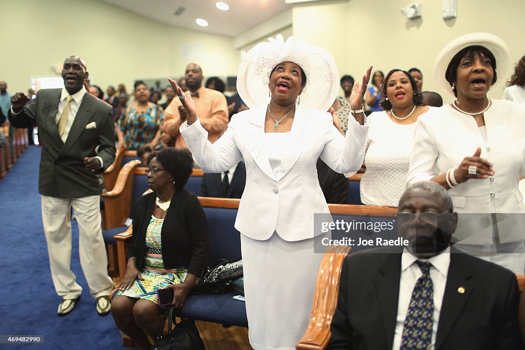 Al Sharpton Holds Sermon And Vigil In North Charleston For Walter Scott