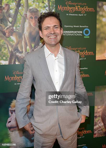 Director Mark Linfield attends the world premiere Of Disney's "Monkey Kingdom" at Pacific Theatres at The Grove on April 12, 2015 in Los Angeles,...