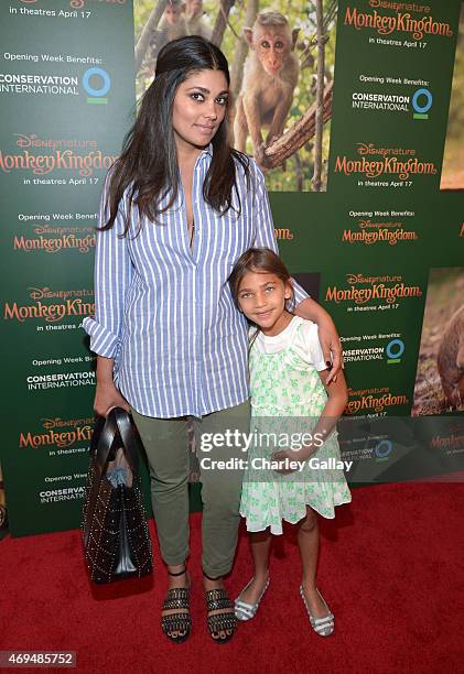 Fashion designer Rachel Roy and daughter Tallulah Dash attend the world premiere Of Disney's "Monkey Kingdom" at Pacific Theatres at The Grove on...