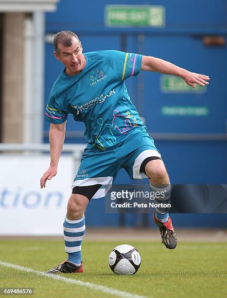Former Northamptonshire and England cricketer Mal Loye in action during the Leon Barwell Foundation Charity Football match at Sixfields Stadium on...