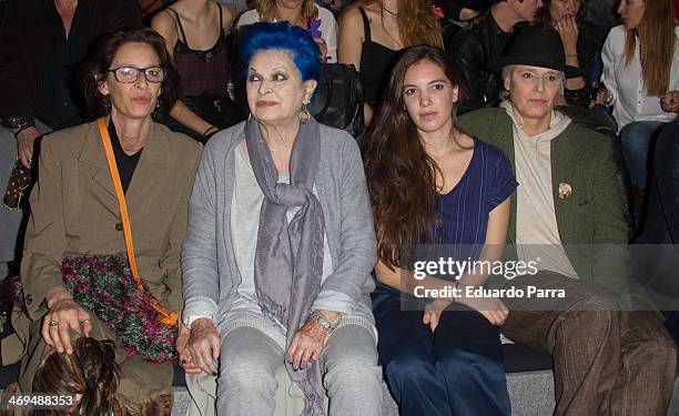 Paola Dominguin , Lucia Bose and Lucia Dominguin attend Mercedes Benz Fashion Week Madrid W/F 2014 at Ifema on February 15, 2014 in Madrid, Spain.