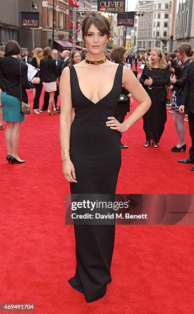 Gemma Arterton attends The Olivier Awards at The Royal Opera House on April 12, 2015 in London, England.