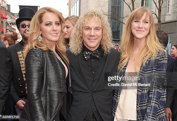 Lexi Quaas, David Bryan and Gabrielle Bryan attend The Olivier Awards at The Royal Opera House on April 12, 2015 in London, England.