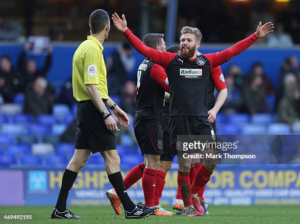 Adam Clayton of Huddersfield Town celebrates his goal during the Sky Bet Championship match between Birmingham City and Huddersfield Town at St...