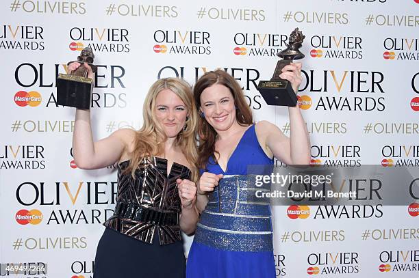 Lorna Want , winner of the Best Actress In A Supporting Role award for "Beautiful: The Carole King Musical", and Katie Brayben, winner of Best...