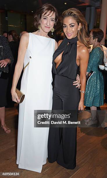 Haydn Gwynne and Nicole Scherzinger attend The Olivier Awards after party at The Royal Opera House on April 12, 2015 in London, England.