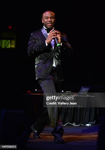 Pleasure P performs during valentines day at Bank United Center on February 14, 2014 in Miami, Florida.