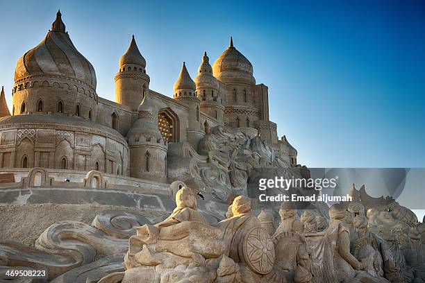 Sand Sculptures at the annual Remal International Festival in Kuwait organized by Proud to Be Kuwaiti. The photo shows scenes inspired by the book...