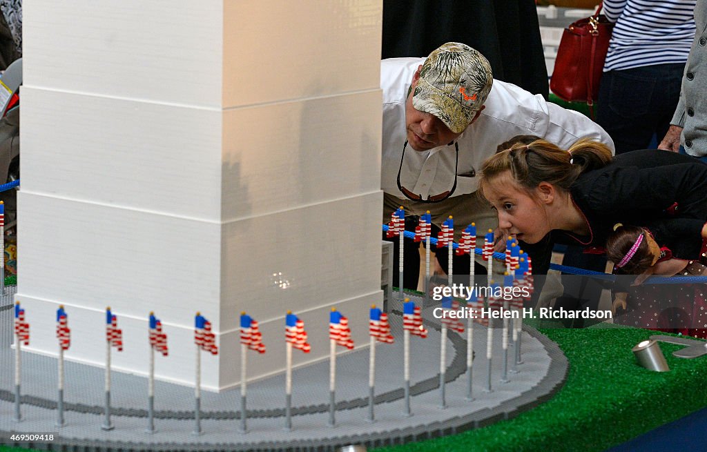 Hundreds of people check out the Lego Americana Roadshow  in Lone Tree,  Colorado