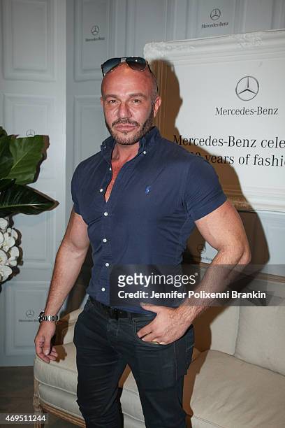 Alex Perry attends the Mercedes-Benz Presents Dinner following the Ellery Show at Mercedes-Benz Fashion Week Australia 2015 at Carriageworks on April...
