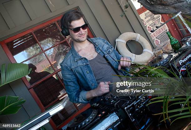 Tom Coveney of Psychemagik spins at The Retreat At The Sparrows Lodge on April 12, 2015 in Palm Springs, California.