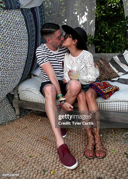 John Price and Olivia Lopez attend The Retreat At The Sparrows Lodge on April 12, 2015 in Palm Springs, California.