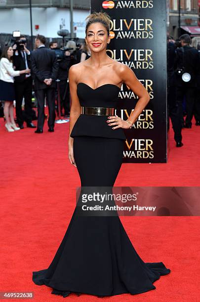 Nicole Scherzinger attends The Olivier Awards at The Royal Opera House on April 12, 2015 in London, England.