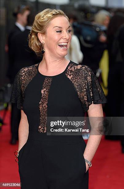 Tamzin Outhwaite attends The Olivier Awards at The Royal Opera House on April 12, 2015 in London, England.