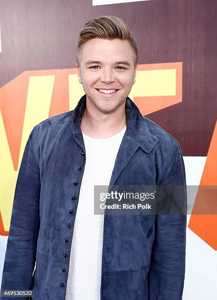 Actor Brett Davern attends The 2015 MTV Movie Awards at Nokia Theatre L.A. Live on April 12, 2015 in Los Angeles, California.