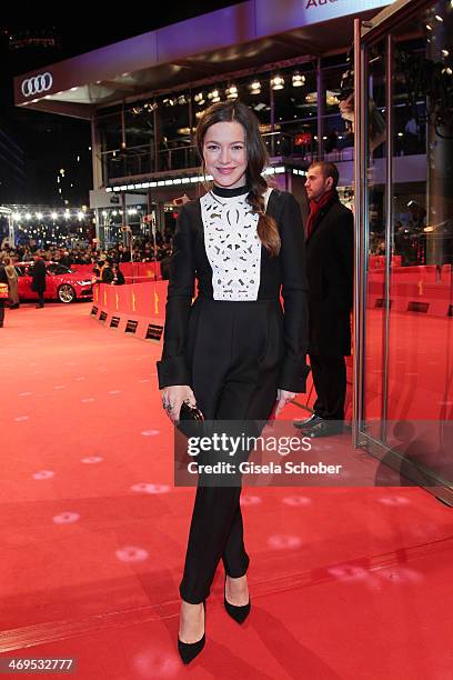 Hannah Herzsprung attends the closing ceremony during the 64th Berlinale International Film Festival at Berlinale Palast on February 15, 2014 in...