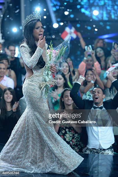 Francisca Lachapel is crowned Queen during the Nuestra Belleza Latina Grand Finale on April 12, 2015 in Miami, United States.