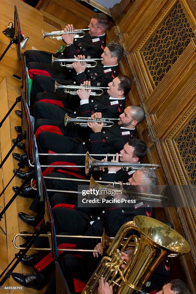 The Military corps "Fanfara dei Carabinieri" orchestra...