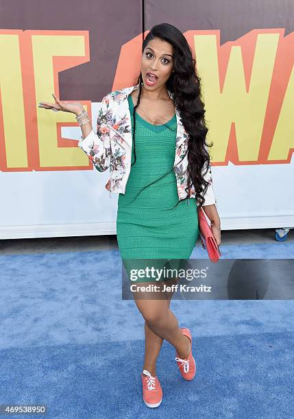 Motivational speaker and comedian Lilly Singh attend The 2015 MTV Movie Awards at Nokia Theatre L.A. Live on April 12, 2015 in Los Angeles,...