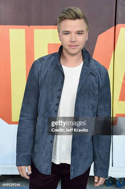 Actor Brett Davern attends The 2015 MTV Movie Awards at Nokia Theatre L.A. Live on April 12, 2015 in Los Angeles, California.