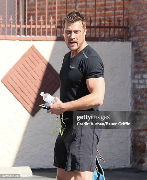 Chris Soules is seen in Holywood on April 12, 2015 in Los Angeles, California.