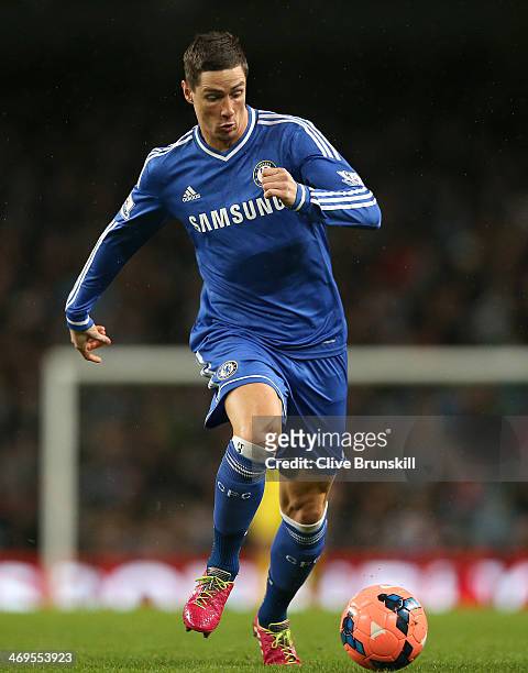 Fernando Torres of Chelsea in action during the FA Cup Fifth Round match sponsored by Budweiser between Manchester City and Chelsea at Etihad Stadium...