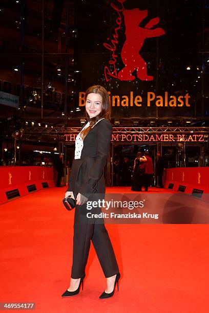 Hannah Herzsprung attends the closing ceremony during the 64th Berlinale International Film Festival at Berlinale Palast on February 15, 2014 in...