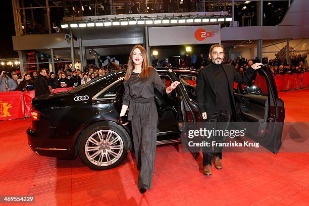 Popi Tsapanidou and Vangelis Mourikis attend the closing ceremony during the 64th Berlinale International Film Festival at Berlinale Palast on...