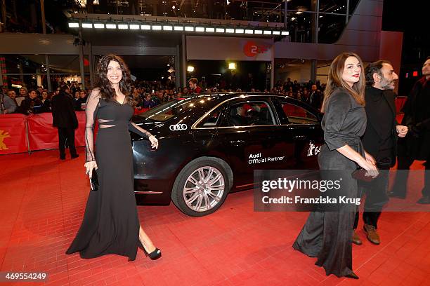 Vicky Papadopoulou and Popi Tsapanidou attend the closing ceremony during the 64th Berlinale International Film Festival at Berlinale Palast on...