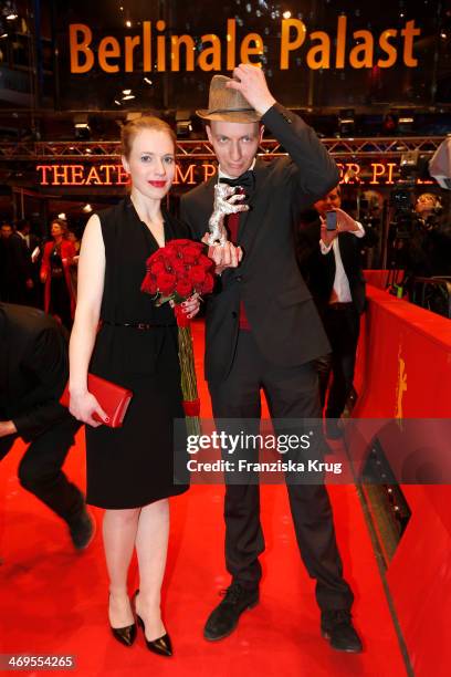 Anna Brueggemann and Dietrich Brueggemann attends the closing ceremony during the 64th Berlinale International Film Festival at Berlinale Palast on...