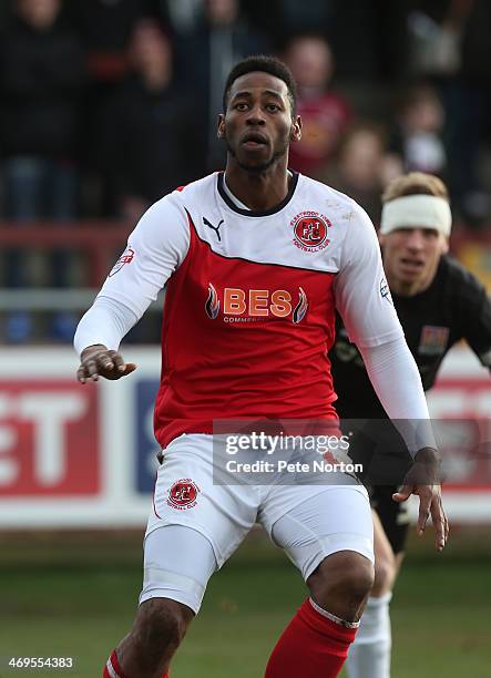 Jamille Matt of Fleetwood Town in action during the Sky Bet League Two match between Fleetwood Town and Northampton Town at Highbury Stadium on...