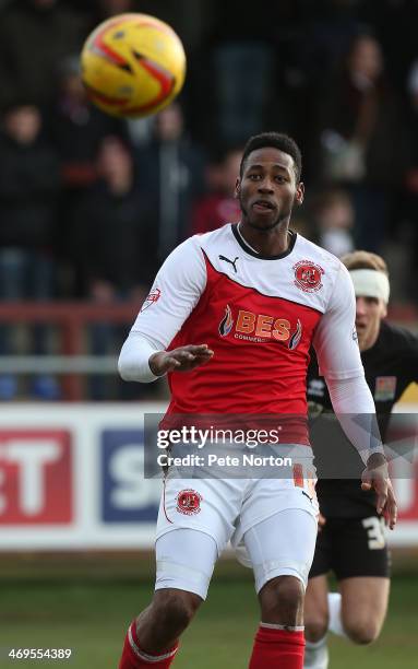 Jamille Matt of Fleetwood Town in action during the Sky Bet League Two match between Fleetwood Town and Northampton Town at Highbury Stadium on...