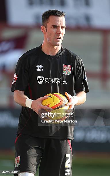 Leon McSweeney of Northampton Town in action during the Sky Bet League Two match between Fleetwood Town and Northampton Town at Highbury Stadium on...