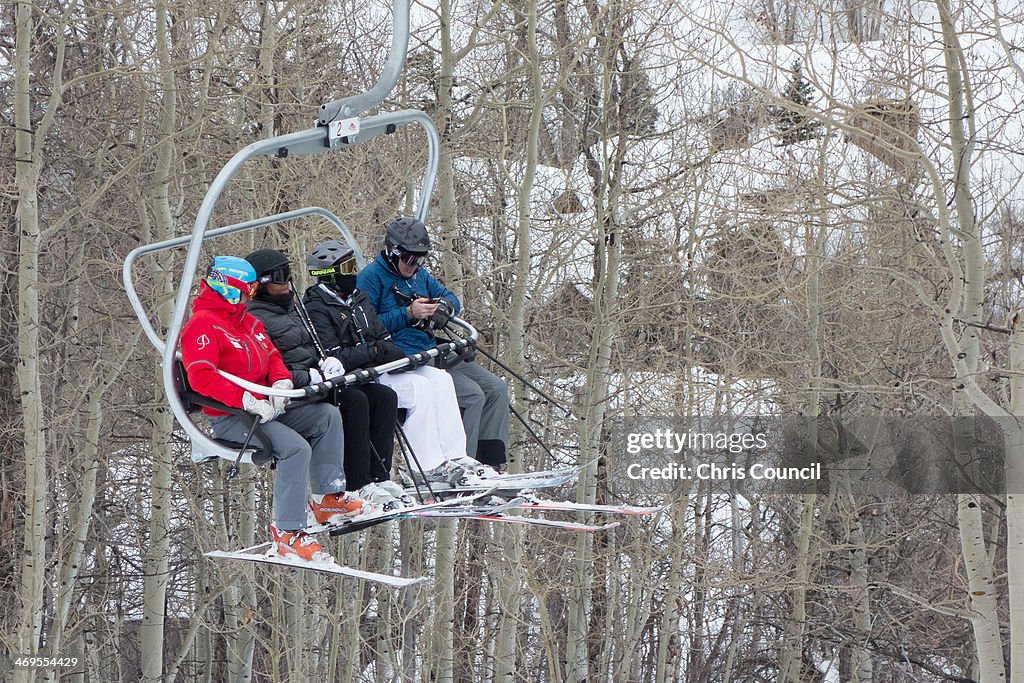 U.S. First Lady Skis In Aspen