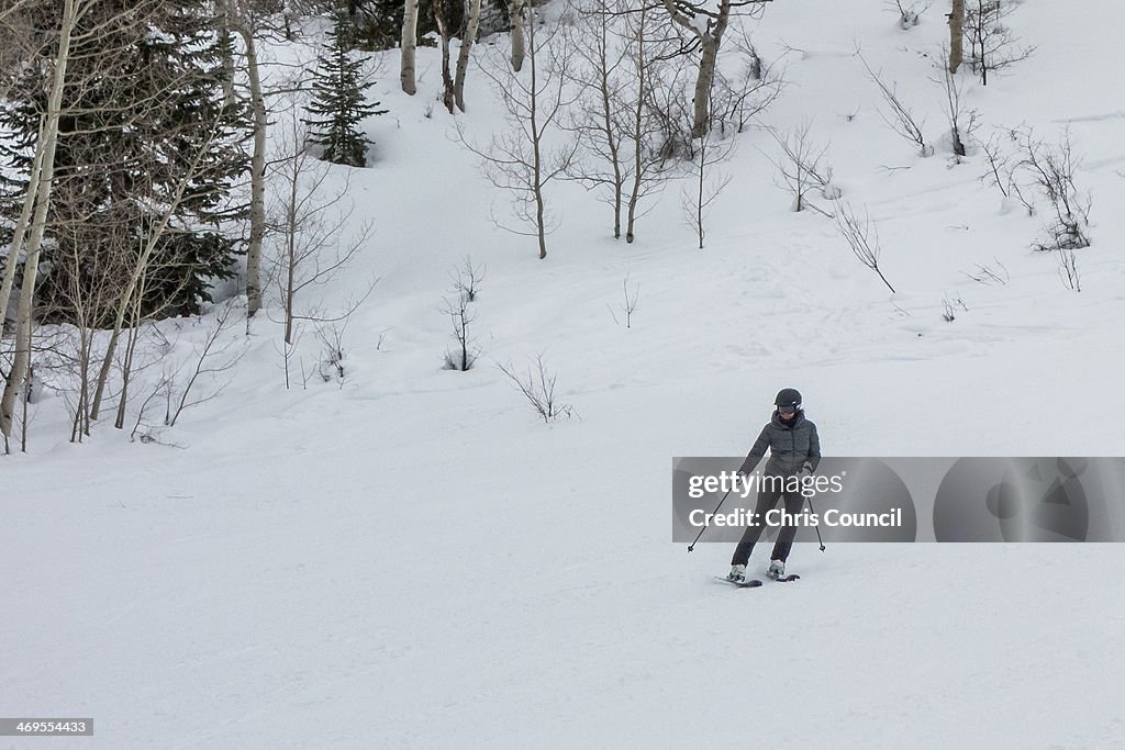 U.S. First Lady Skis In Aspen