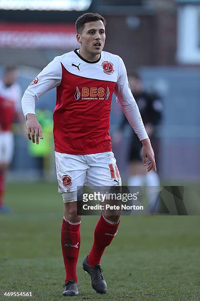 Antoni Sarcevic of Fleetwood Town in action during the Sky Bet League Two match between Fleetwood Town and Northampton Town at Highbury Stadium on...