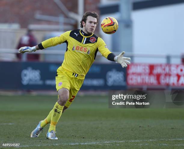 Chris Maxwell of Fleetwood Town in action during the Sky Bet League Two match between Fleetwood Town and Northampton Town at Highbury Stadium on...