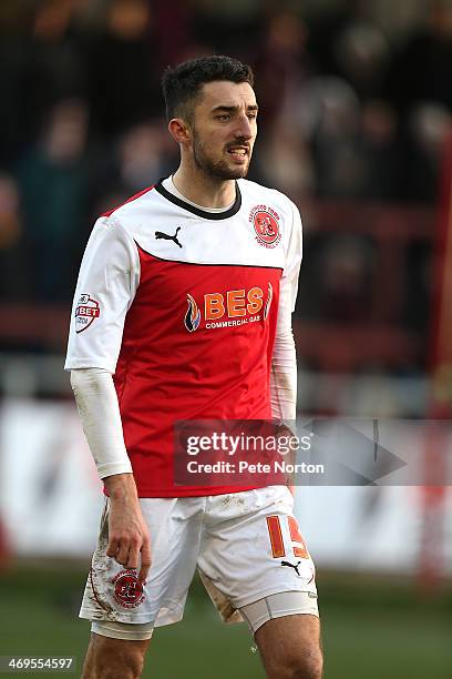 Conor McLaughlin of Fleetwood Town in action during the Sky Bet League Two match between Fleetwood Town and Northampton Town at Highbury Stadium on...