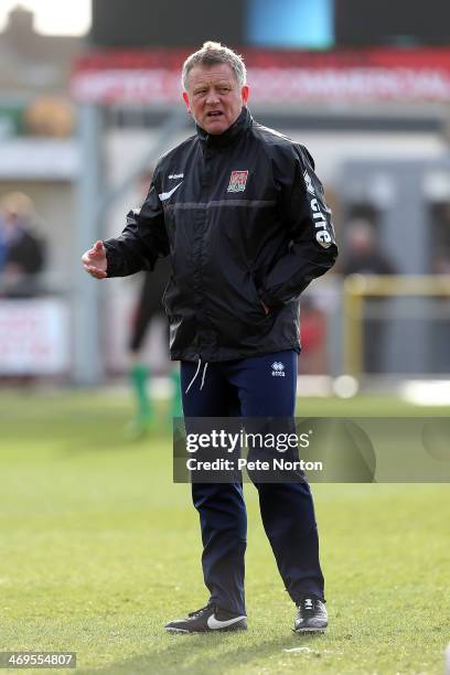 Northampton Town manager Chris Wilder looks on during the pre match warm up prior to the Sky Bet League Two match between Fleetwood Town and...