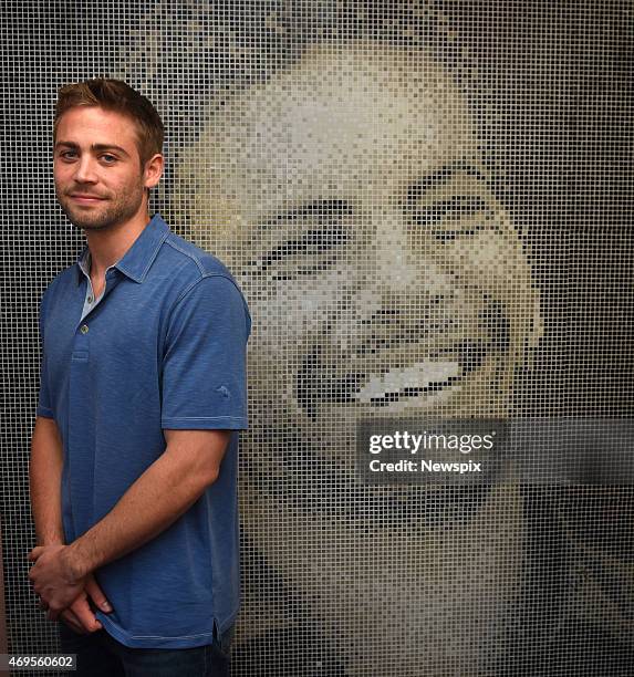 Cody Walker unveils a giant mosaic plaque dedicated to his late brother, American actor Paul Walker, at United Cinemas in Craigieburn, New South...