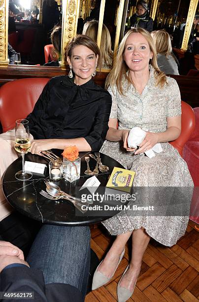 Natalie Massenet and Kate Reardon attend the GRACE debut and AW14 dinner at Cafe Royal on February 15, 2014 in London, England.