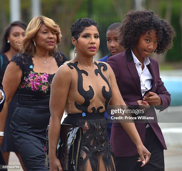 Recording artist Toni Braxton with her son Diezel Ky Braxton-Lewis attend An Evening of Stars at Atlanta Civic Center on April 12, 2015 in Atlanta,...